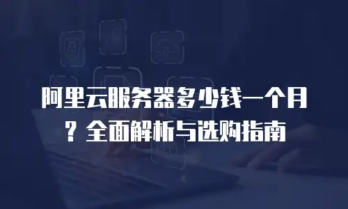阿里云服务器多少钱一个月？全面解析与选购指南