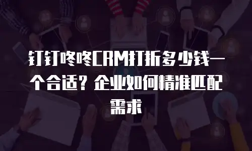 钉钉咚咚CRM打折多少钱一个合适？企业如何精准匹配需求
