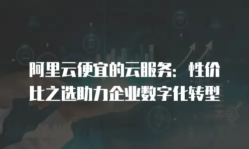 阿里云便宜的云服务：性价比之选助力企业数字化转型