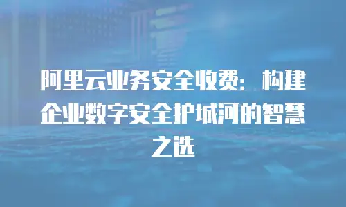 阿里云业务安全收费：构建企业数字安全护城河的智慧之选