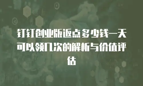 钉钉创业版返点多少钱一天可以领几次的解析与价值评估