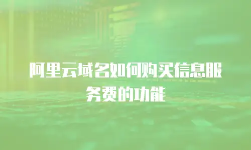 阿里云域名如何购买信息服务费的功能