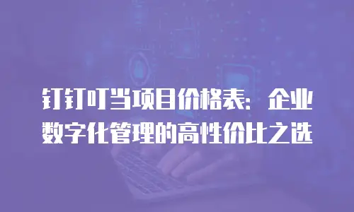 钉钉叮当项目价格表：企业数字化管理的高性价比之选