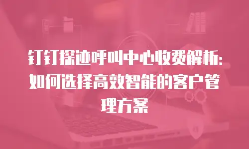 钉钉探迹呼叫中心收费解析：如何选择高效智能的客户管理方案