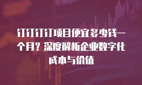 钉钉钉钉项目便宜多少钱一个月？深度解析企业数字化成本与价值