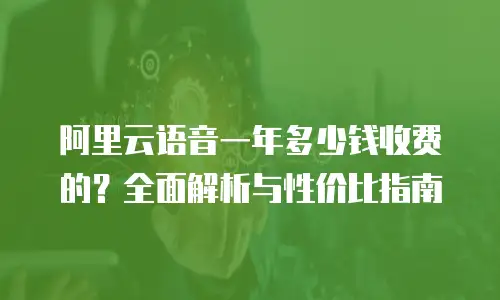 阿里云语音一年多少钱收费的？全面解析与性价比指南