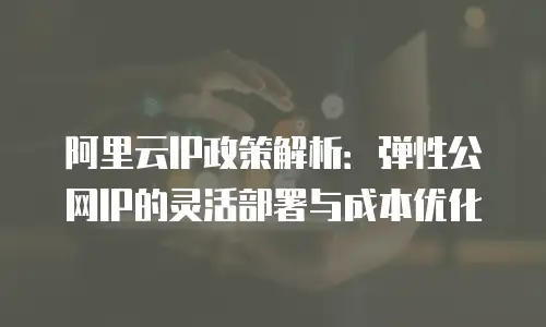 阿里云IP政策解析：弹性公网IP的灵活部署与成本优化