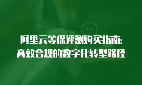 阿里云等保评测购买指南：高效合规的数字化转型路径