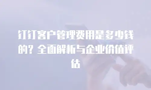 钉钉客户管理费用是多少钱的？全面解析与企业价值评估