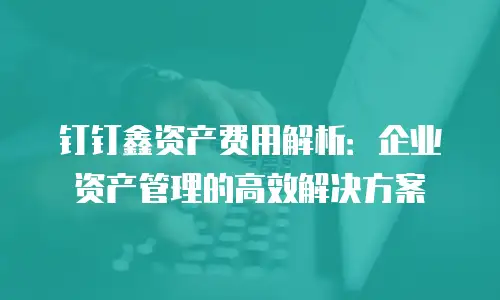 钉钉鑫资产费用解析：企业资产管理的高效解决方案