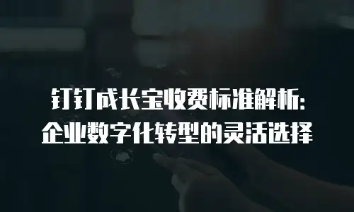 钉钉成长宝收费标准解析：企业数字化转型的灵活选择