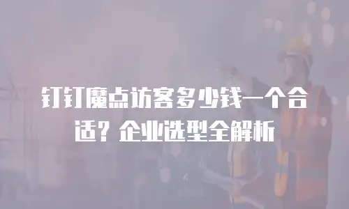 钉钉魔点访客多少钱一个合适？企业选型全解析