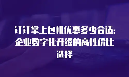 钉钉掌上包机优惠多少合适：企业数字化升级的高性价比选择