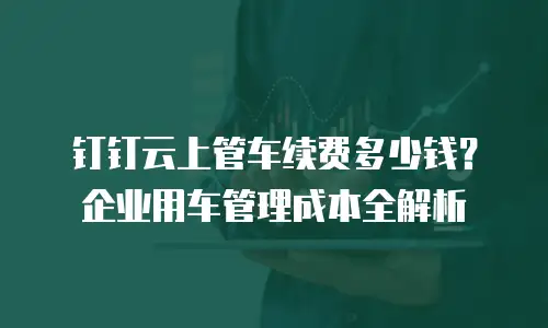 钉钉云上管车续费多少钱？企业用车管理成本全解析