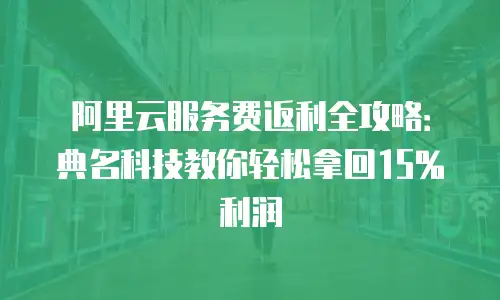 阿里云服务费返利全攻略：典名科技教你轻松拿回15%利润