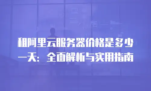 租阿里云服务器价格是多少一天：全面解析与实用指南