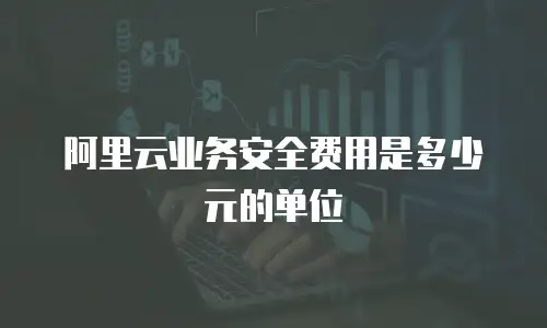 阿里云业务安全费用是多少元的单位