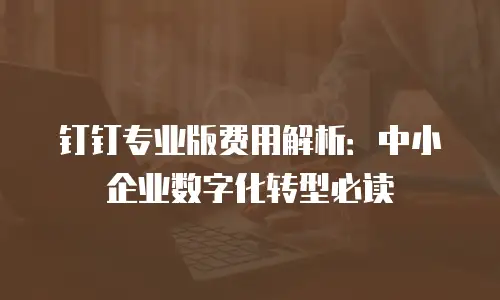 钉钉专业版费用解析：中小企业数字化转型必读