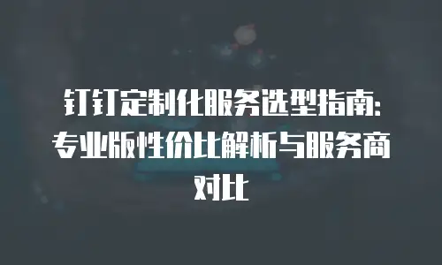 钉钉定制化服务选型指南：专业版性价比解析与服务商对比
