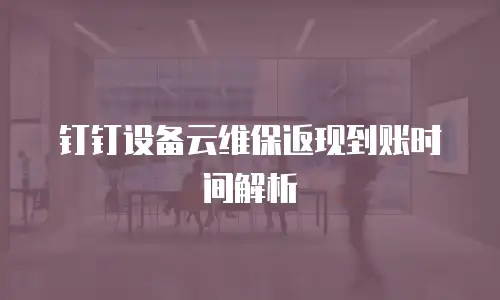 钉钉设备云维保返现到账时间解析