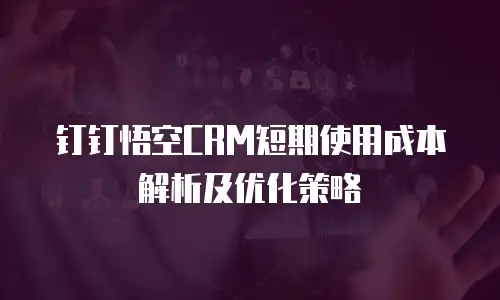 钉钉悟空CRM短期使用成本解析及优化策略