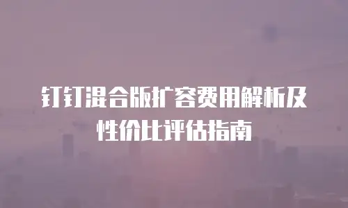 钉钉混合版扩容费用解析及性价比评估指南