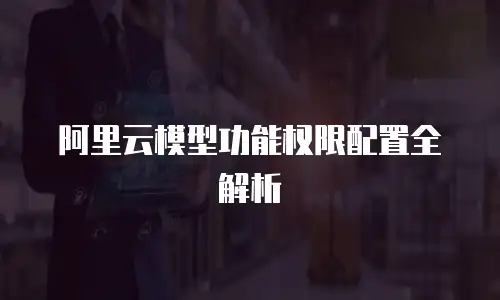 阿里云模型功能权限配置全解析