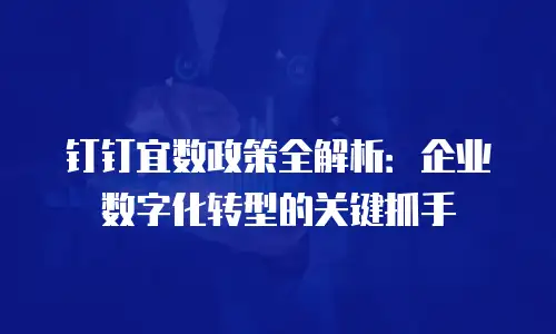 钉钉宜数政策全解析：企业数字化转型的关键抓手