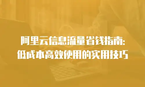 阿里云信息流量省钱指南：低成本高效使用的实用技巧