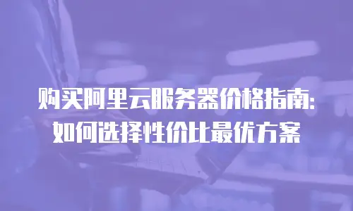 购买阿里云服务器价格指南：如何选择性价比最优方案