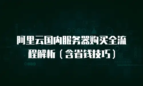 阿里云国内服务器购买全流程解析（含省钱技巧）
