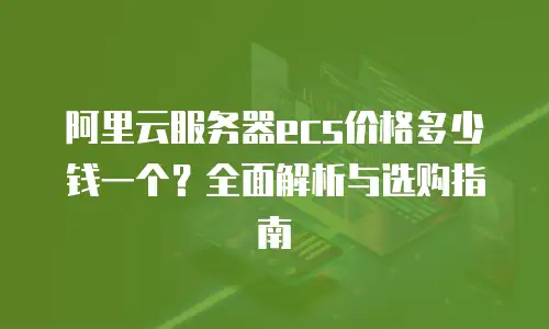 阿里云服务器ecs价格多少钱一个？全面解析与选购指南