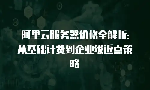 阿里云服务器价格全解析：从基础计费到企业级返点策略