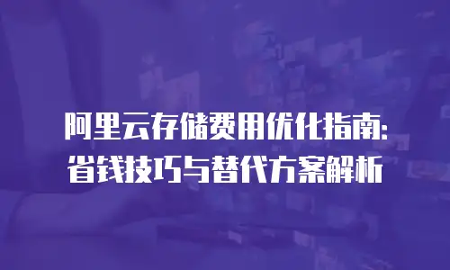 阿里云存储费用优化指南：省钱技巧与替代方案解析