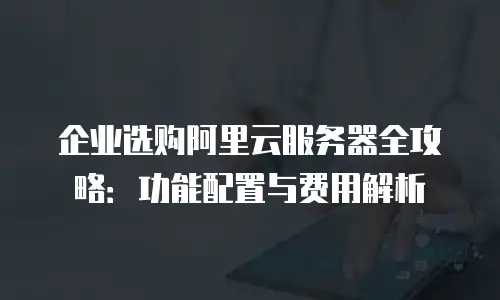 企业选购阿里云服务器全攻略：功能配置与费用解析