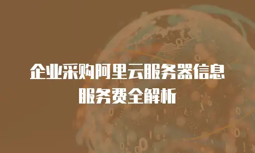 企业采购阿里云服务器信息服务费全解析