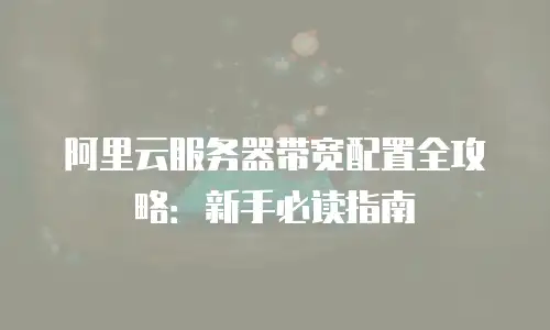 阿里云服务器带宽配置全攻略：新手必读指南