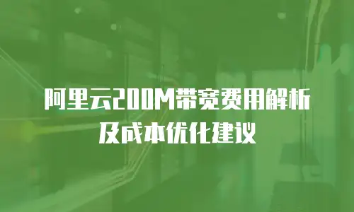 阿里云200M带宽费用解析及成本优化建议