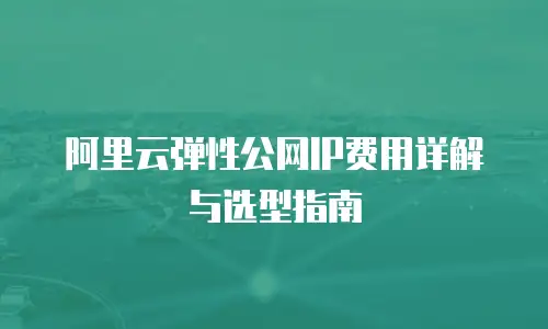 阿里云弹性公网IP费用详解与选型指南