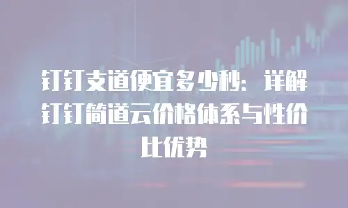 钉钉支道便宜多少秒：详解钉钉简道云价格体系与性价比优势