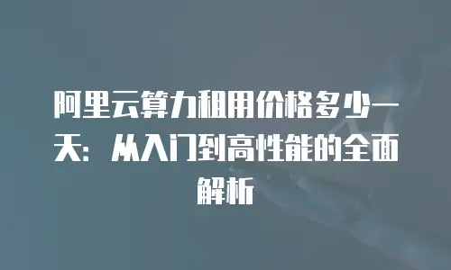 阿里云算力租用价格多少一天：从入门到高性能的全面解析
