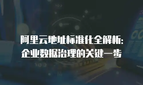 阿里云地址标准化全解析：企业数据治理的关键一步