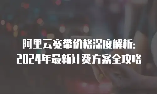 阿里云宽带价格深度解析：2024年最新计费方案全攻略
