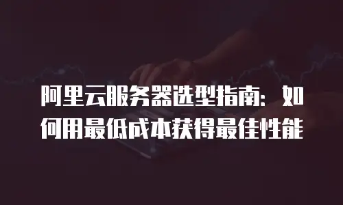 阿里云服务器选型指南：如何用最低成本获得最佳性能