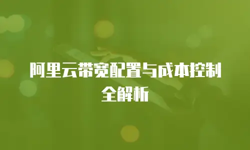 阿里云带宽配置与成本控制全解析
