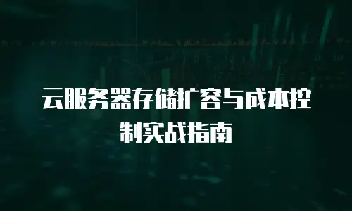 云服务器存储扩容与成本控制实战指南