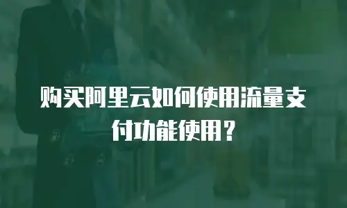 购买阿里云如何使用流量支付功能使用？