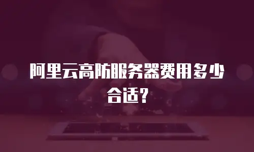 阿里云高防服务器费用多少合适？