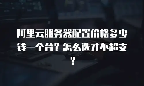 阿里云服务器配置价格多少钱一个台？怎么选才不超支？