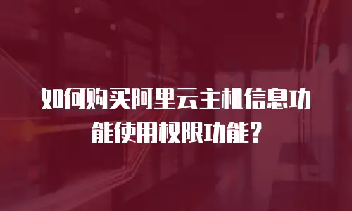 如何购买阿里云主机信息功能使用权限功能？